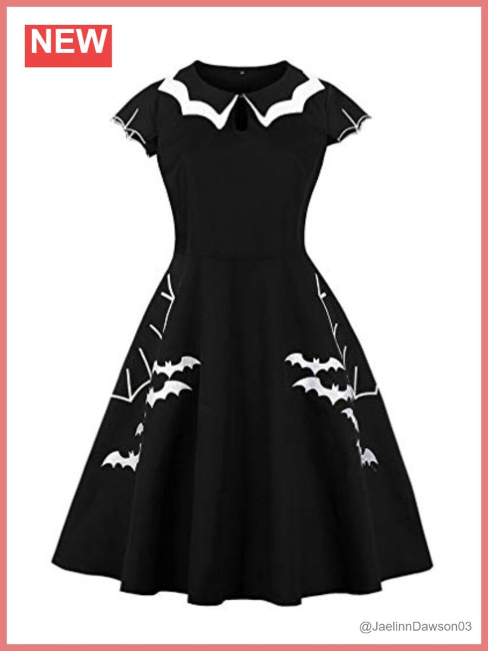 Plus Size Vintage Halloween Swing Dress Spider Web Bat High Waist
